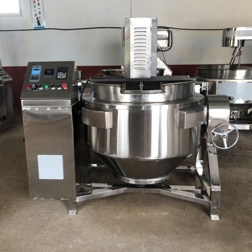 tilting type industrial jacketed cooking kettle with agitator