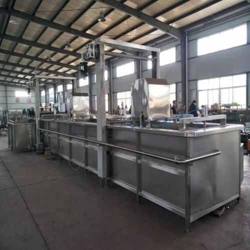 Frozen meat thawing cooking and cooling production line