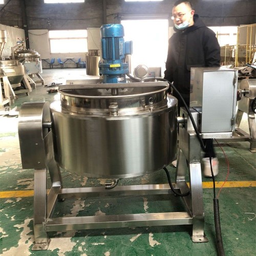 100 liter industrial steam/gas/electric jacketed cooking kettle Cooking Mixer Pot Jacket Kettle With Agitator